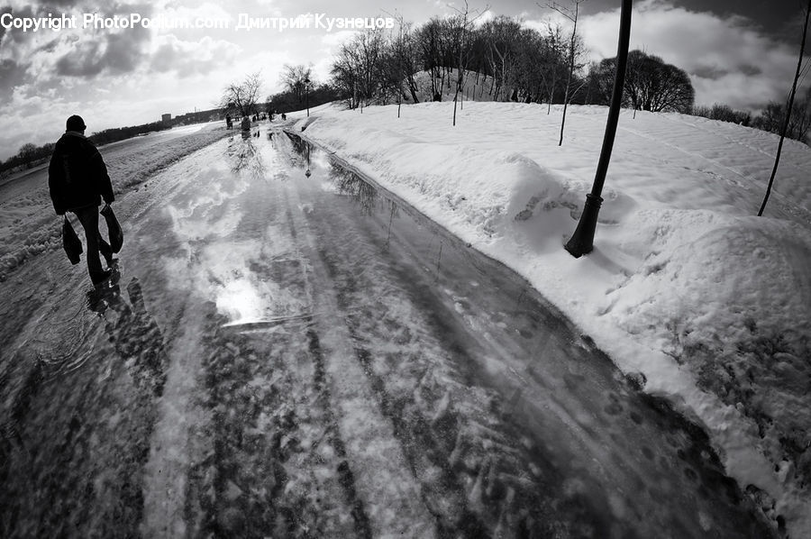 Shovel, Countryside, Outdoors, Ice, Snow, Path, Trail