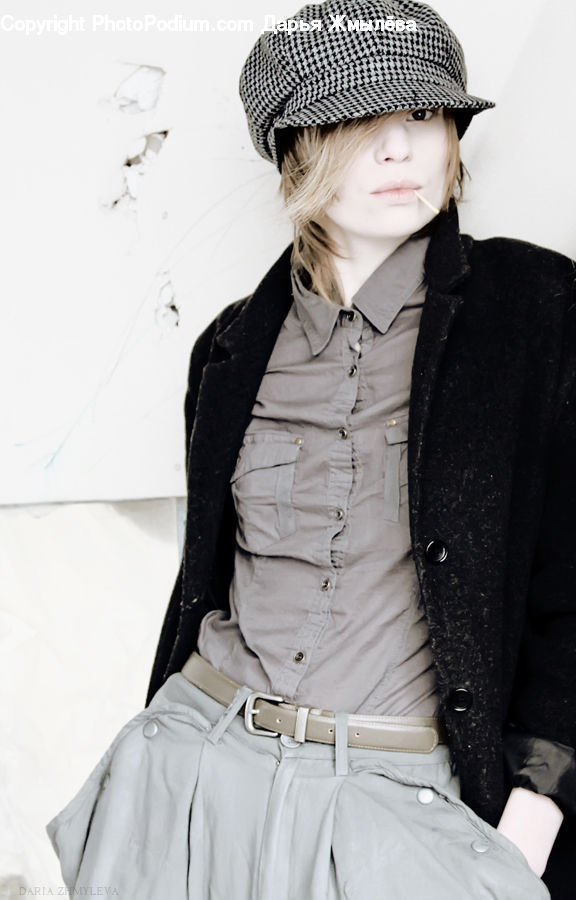 Human, People, Person, Coat, Overcoat, Female, Cap