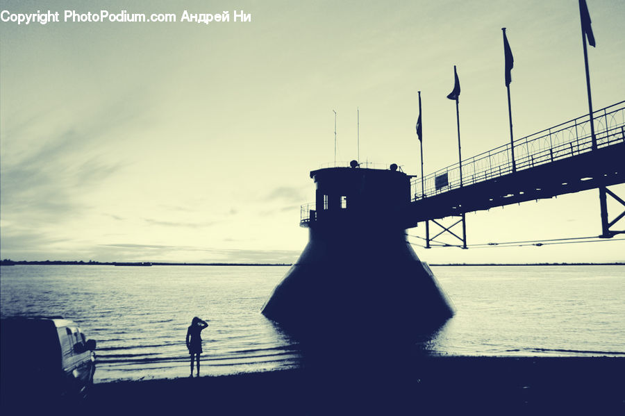 Submarine, Coast, Outdoors, Sea, Water, Dock, Port