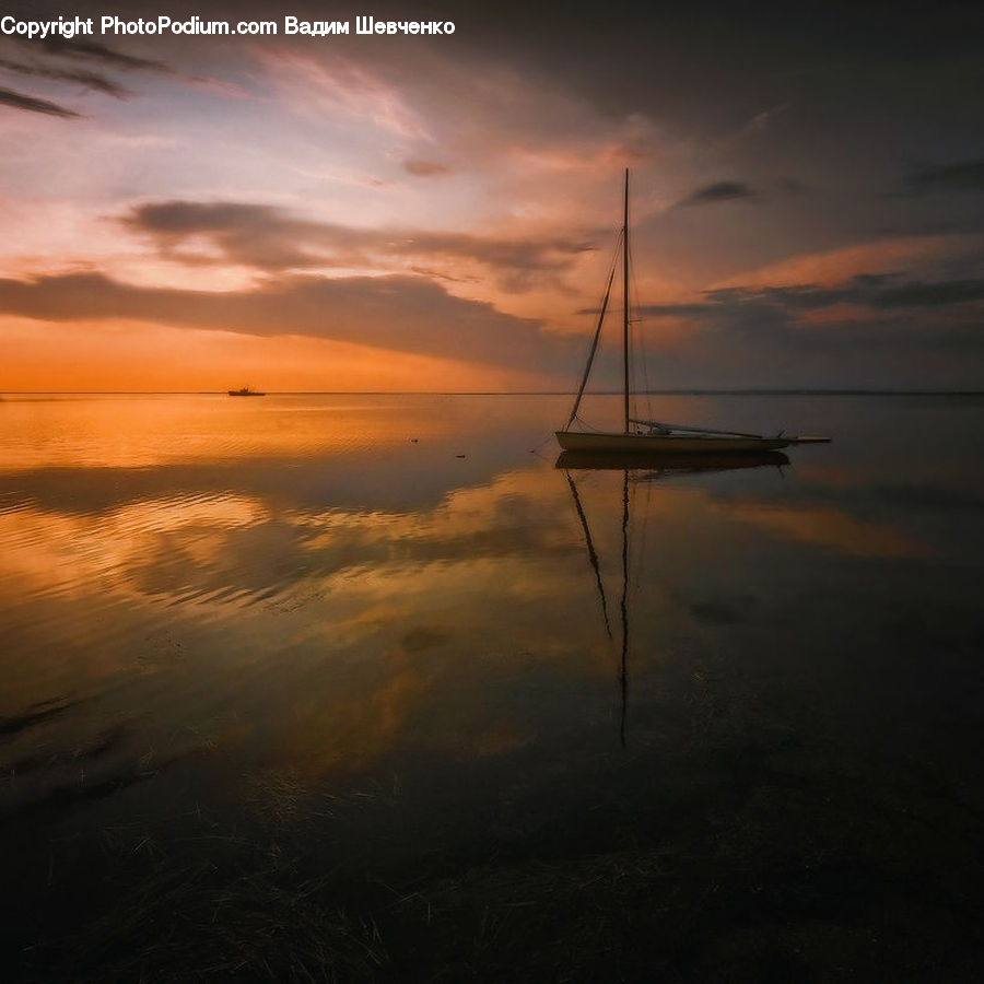 Boat, Yacht, Dawn, Dusk, Sky, Sunrise, Sunset