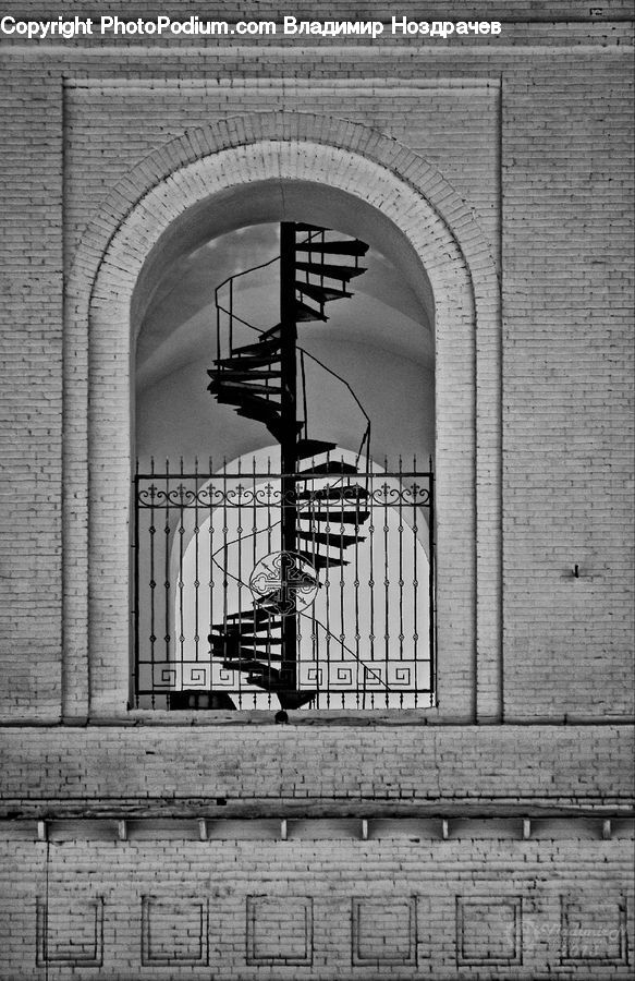 Spiral, Arch, Gate, Brick, Cruise Ship, Ocean Liner, Ship