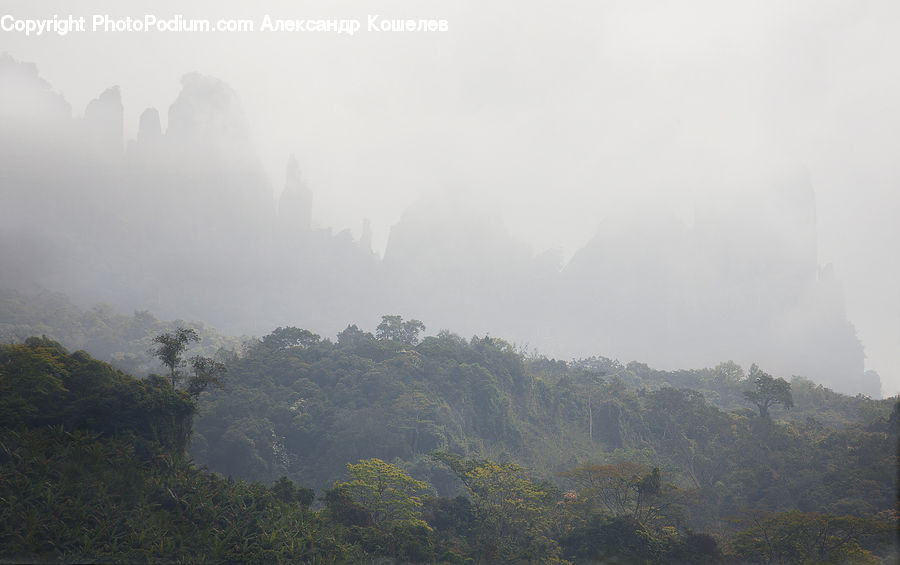 Fog, Mist, Outdoors, Mountain, Mountain Range, Landscape, Nature