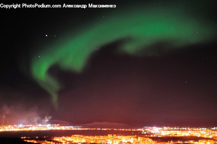 Aurora, Light, Night, Outdoors, Lighting, City, Downtown