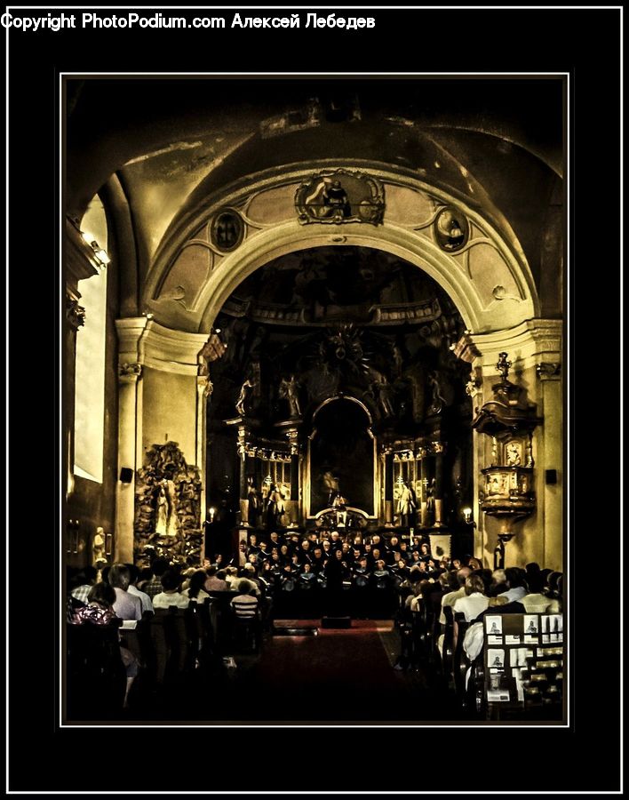 Audience, Crowd, Fireplace, Hearth, Altar, Architecture, Shop