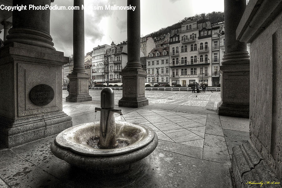 Column, Pillar, Brick, Architecture, Downtown, Plaza, Town Square