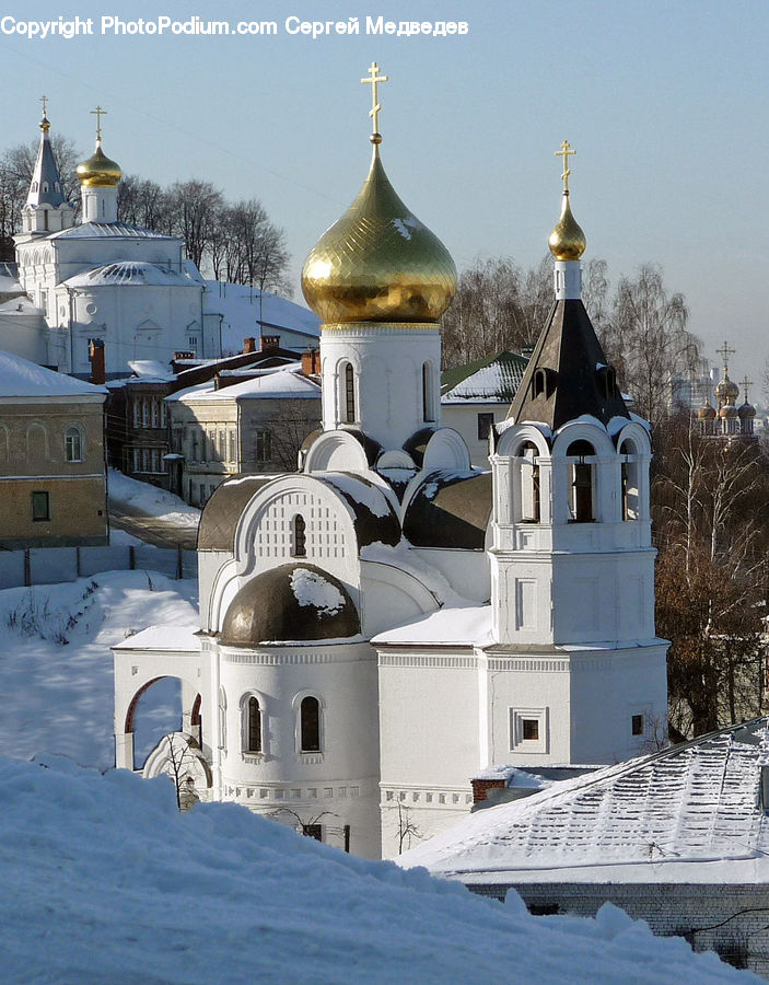 Ice, Outdoors, Snow, Architecture, Bell Tower, Clock Tower, Tower