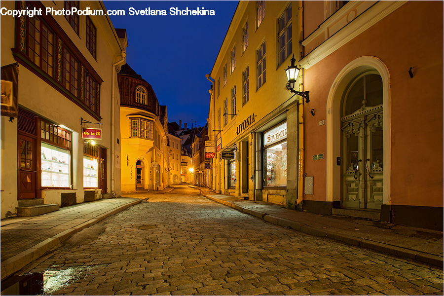 Cobblestone, Pavement, Walkway, Road, Street, Town, Building