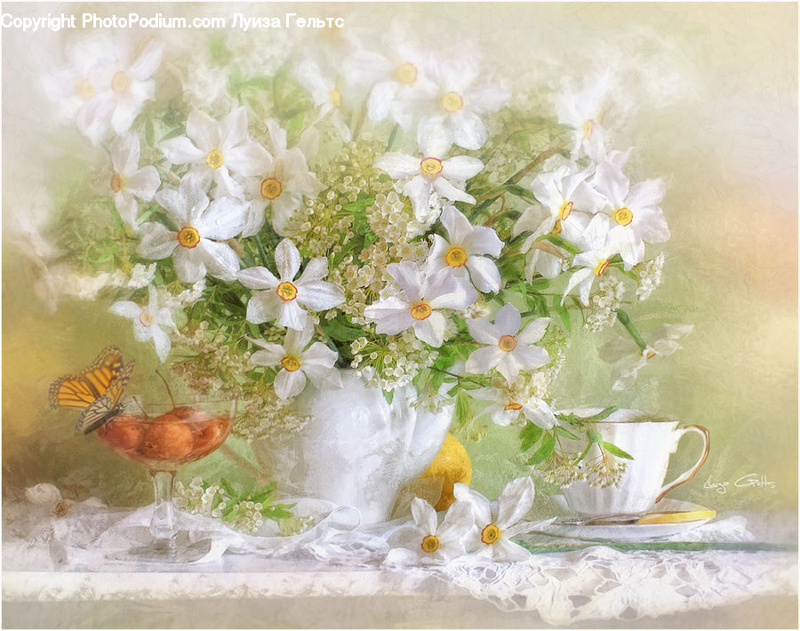 Glass, Blossom, Flower, Lilac, Plant, Flower Arrangement, Flower Bouquet