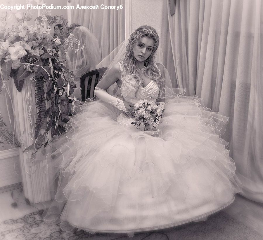 Bride, Gown, Person, Wedding, Robe, Bedroom, Indoors