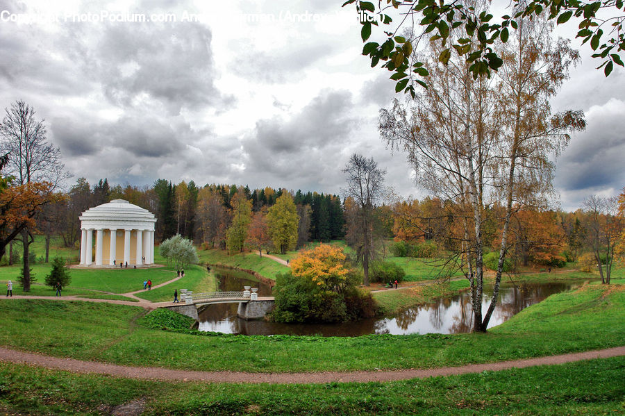 Monument, Countryside, Outdoors, Gazebo, Pond, Water, Grassland
