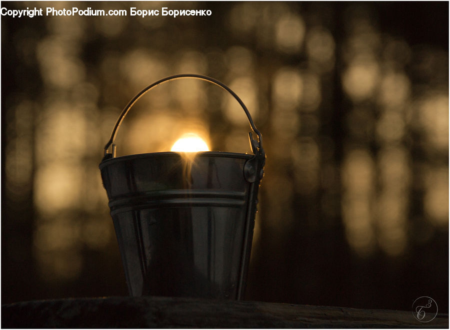 Bucket, Candle, Fire