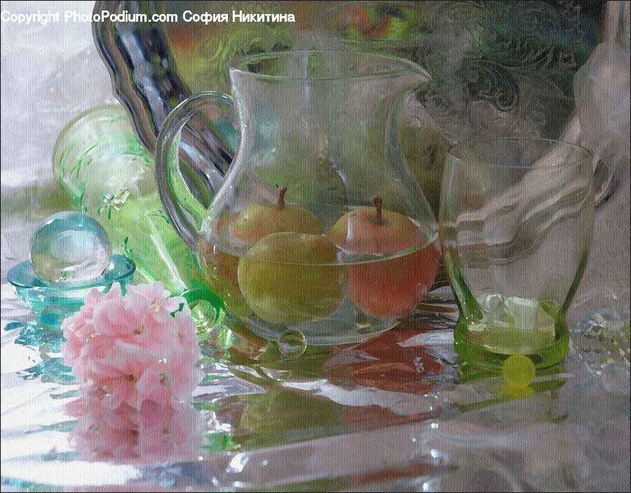 Jug, Pitcher, Water Jug, Glass, Goblet, Accessories, Art