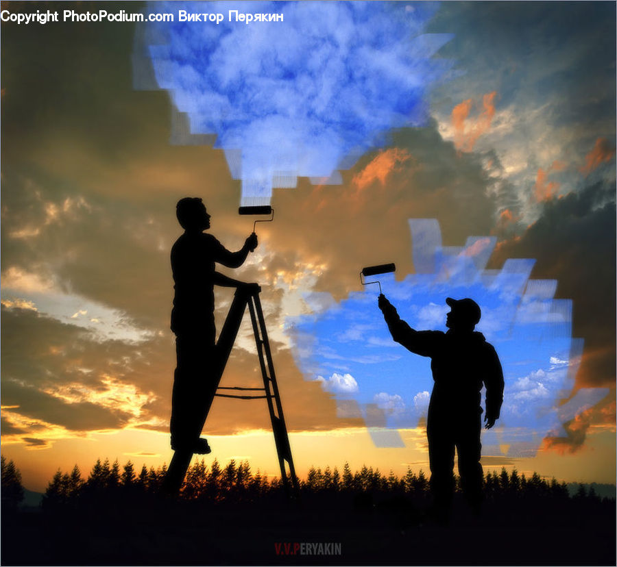 People, Person, Human, Silhouette, Cloud, Cumulus, Sky