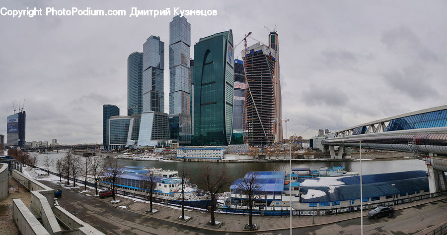 City, Downtown, Metropolis, Urban, Train, Vehicle, Building