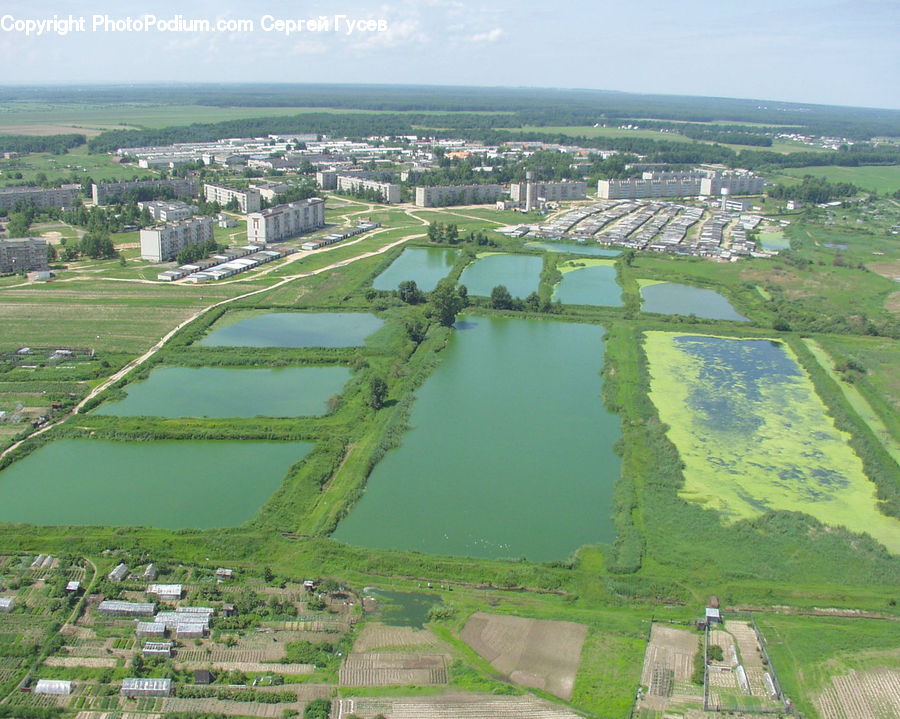 Aerial View, Countryside, Outdoors, Field, Building, Downtown, Town