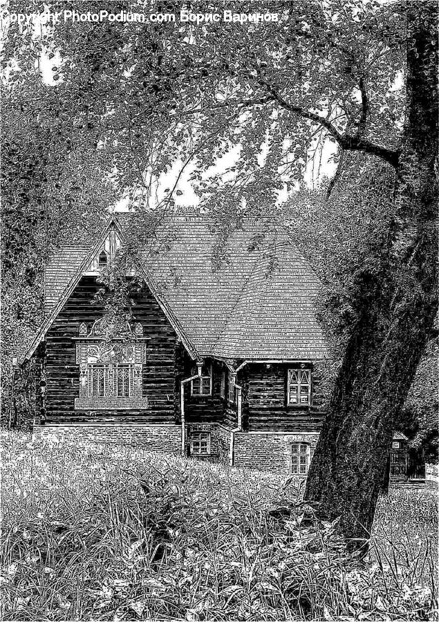 Building, Cottage, Housing, Brick, Countryside, Field, Rural