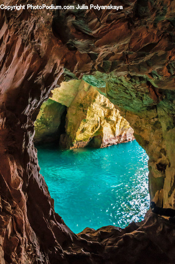 Cave, Hole, Coast, Cove, Outdoors, Sea, Water