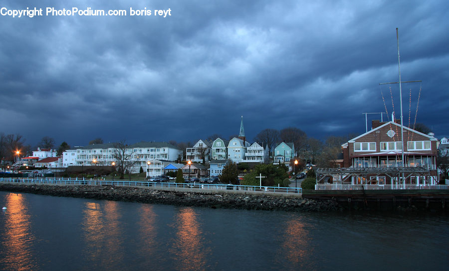 Waterfront, Boat, Yacht, Building, Downtown, Town, Dock