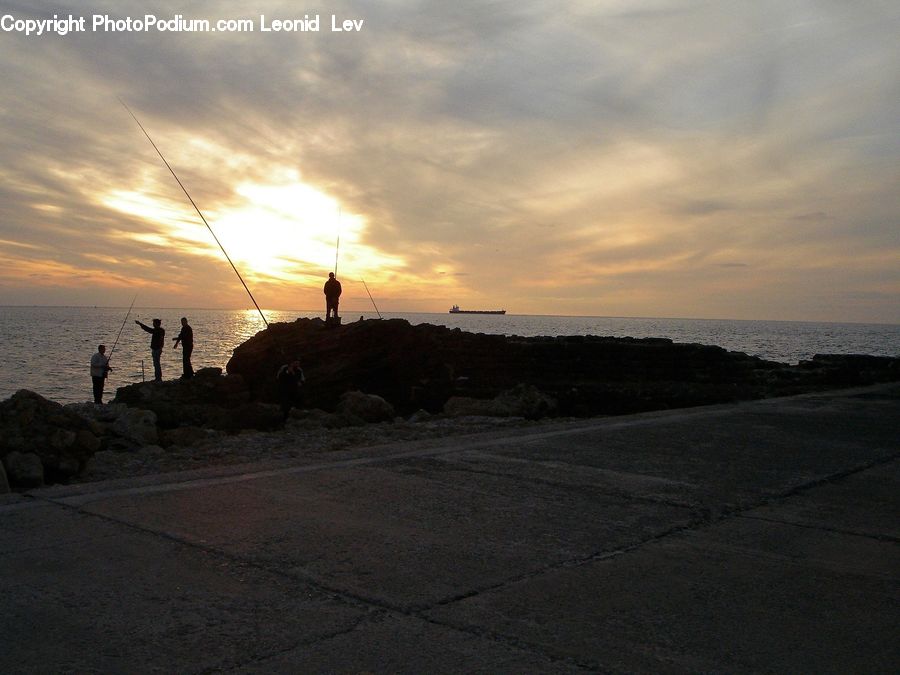 Coast, Outdoors, Sea, Water, Pavement, Dawn, Dusk