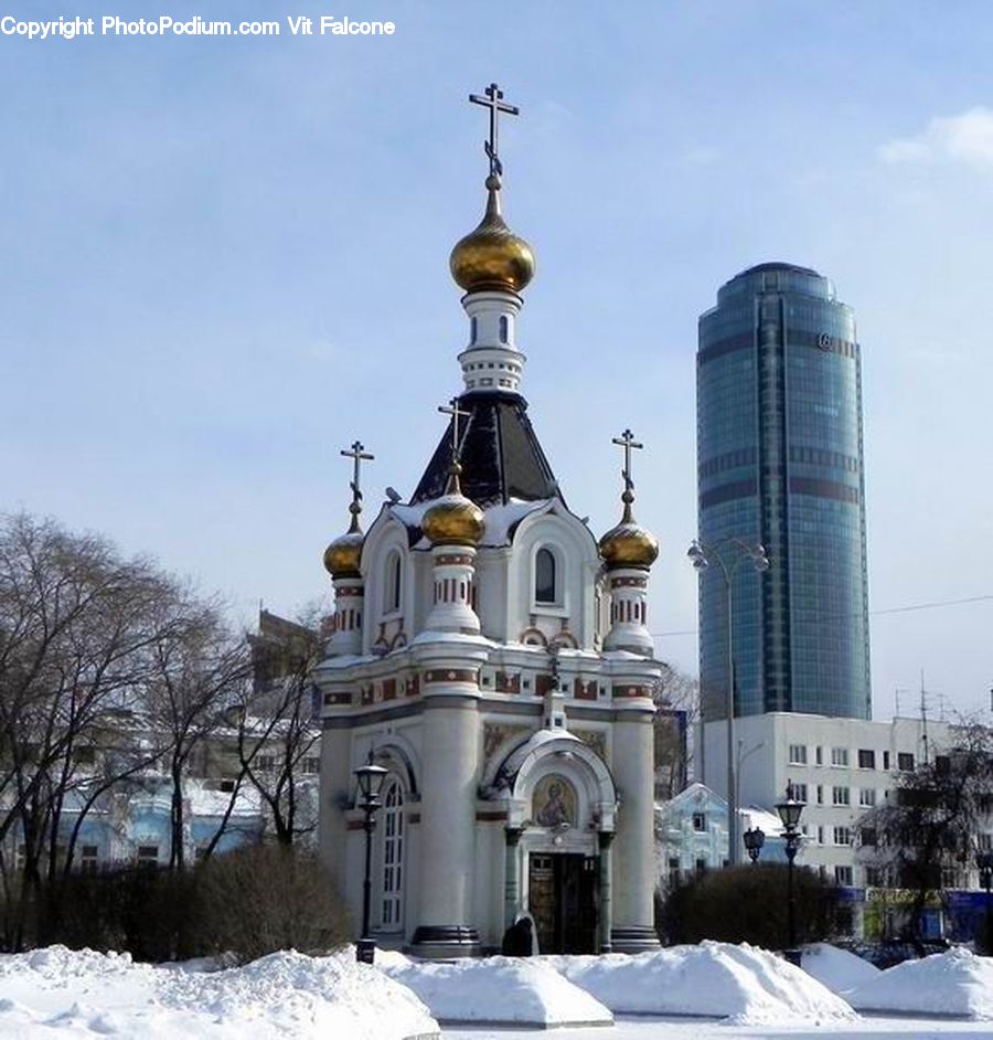 Architecture, Church, Worship, Cathedral, Ice, Outdoors, Snow