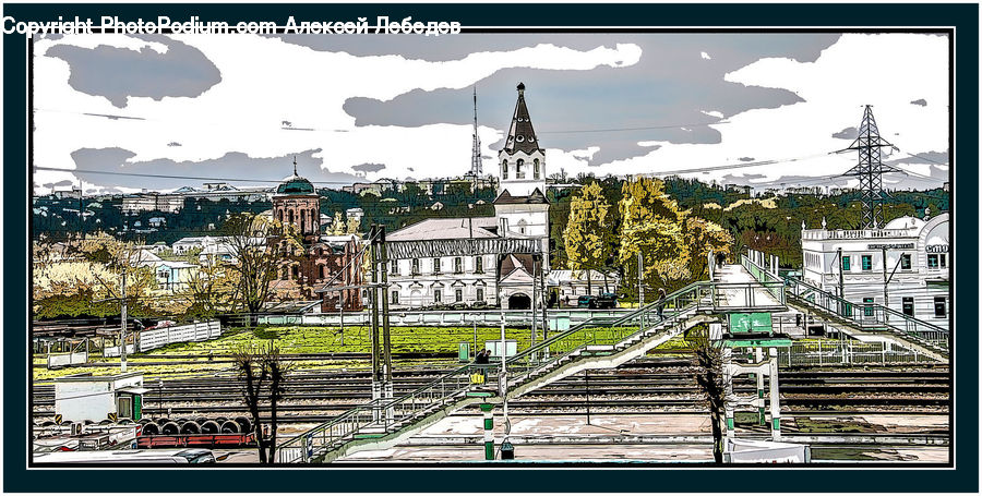 City, Downtown, Urban, Collage, Poster, Diagram, Plan