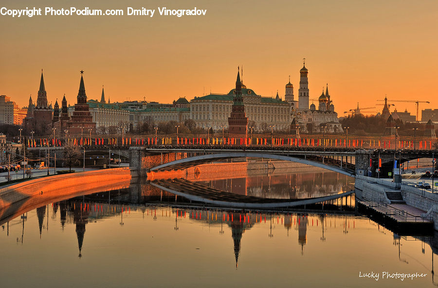 Bridge, Parliament, City, Downtown, Building, Dawn, Dusk