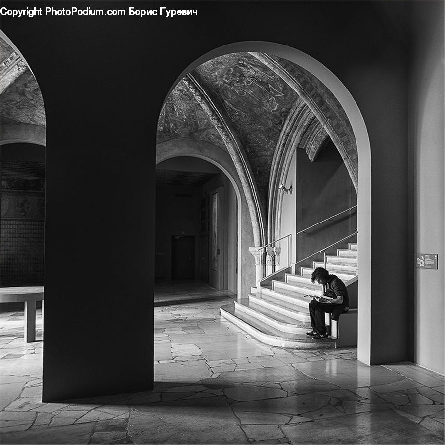 Arch, Boardwalk, Path, Pavement, Sidewalk, Walkway, Arched