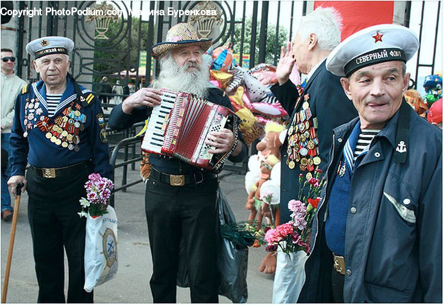 Human, People, Person, Accordion, Musical Instrument, Flower, Flower Arrangement