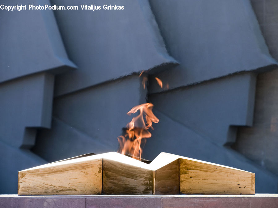 Plywood, Wood, Art, Gargoyle, Statue, Fire, Flame