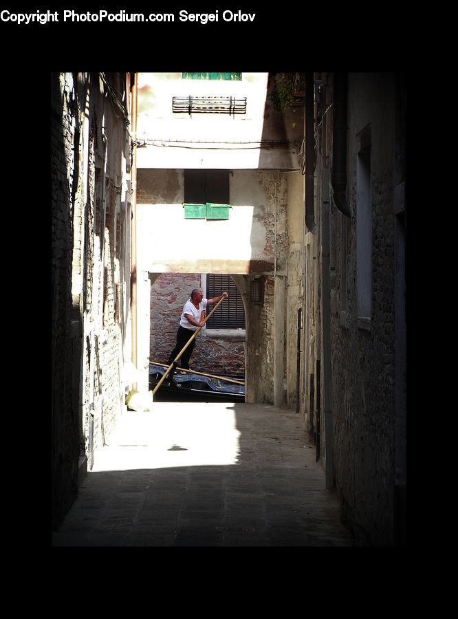 Alley, Alleyway, Road, Street, Town, Collage, Poster