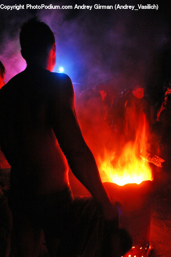Human, People, Person, Silhouette, Fire, Bonfire, Campfire