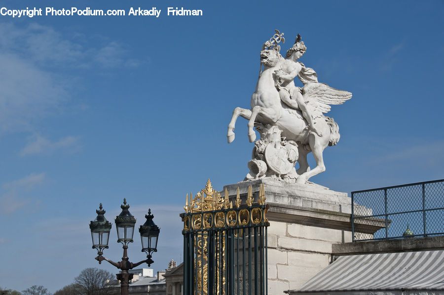 People, Person, Human, Art, Gargoyle, Statue, Lamp Post
