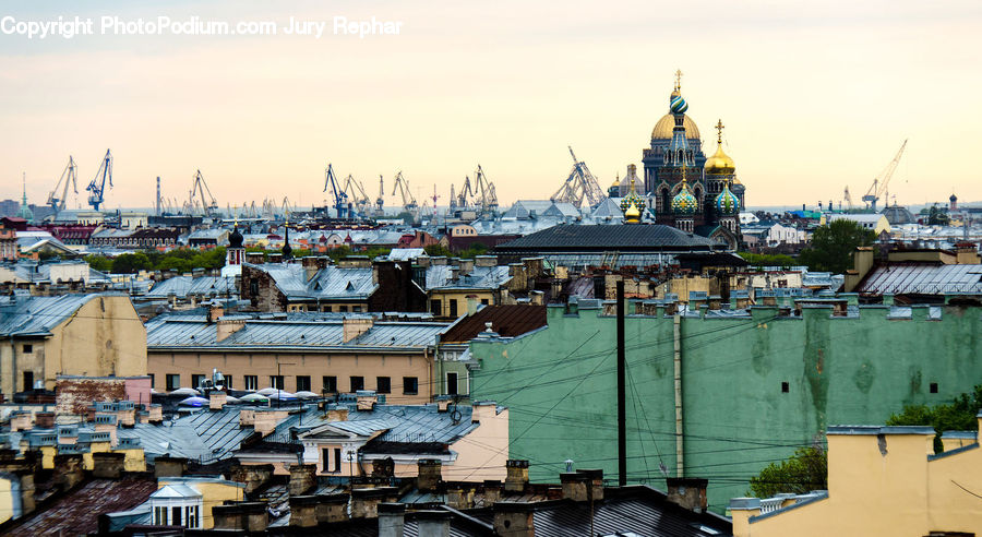 Aircraft Carrier, Ship, Vessel, Building, Downtown, Town, City