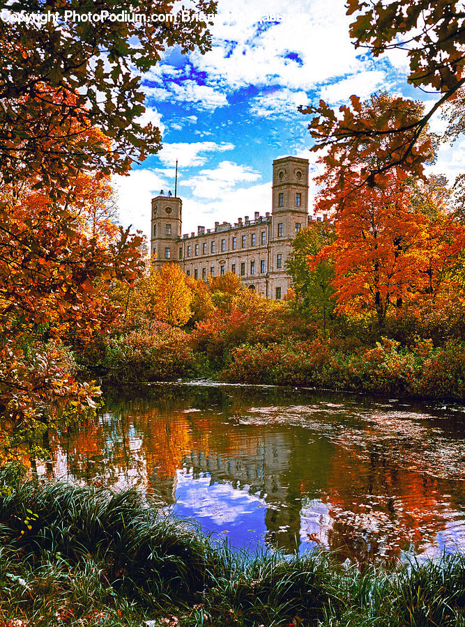 Architecture, Castle, Fort, Outdoors, Pond, Water, Ditch