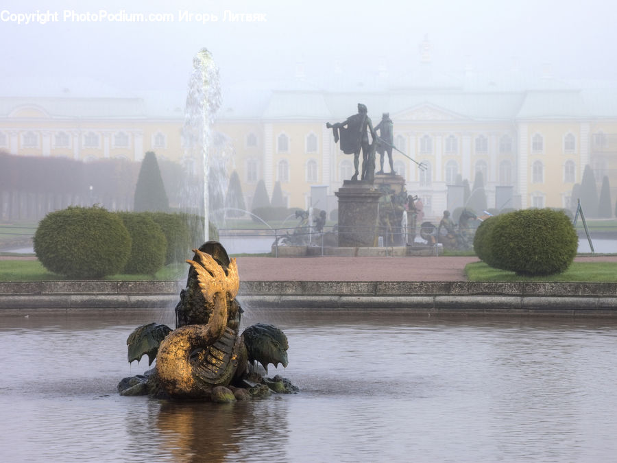 Bush, Plant, Vegetation, Alligator, Crocodile, Reptile, Fountain