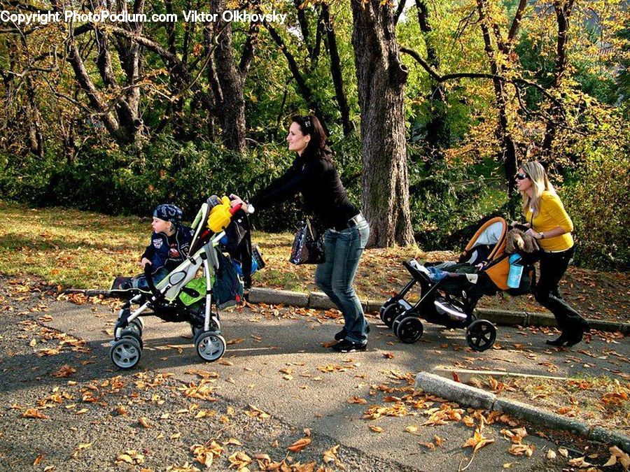 People, Person, Human, Motor, Motorcycle, Vehicle, Stroller