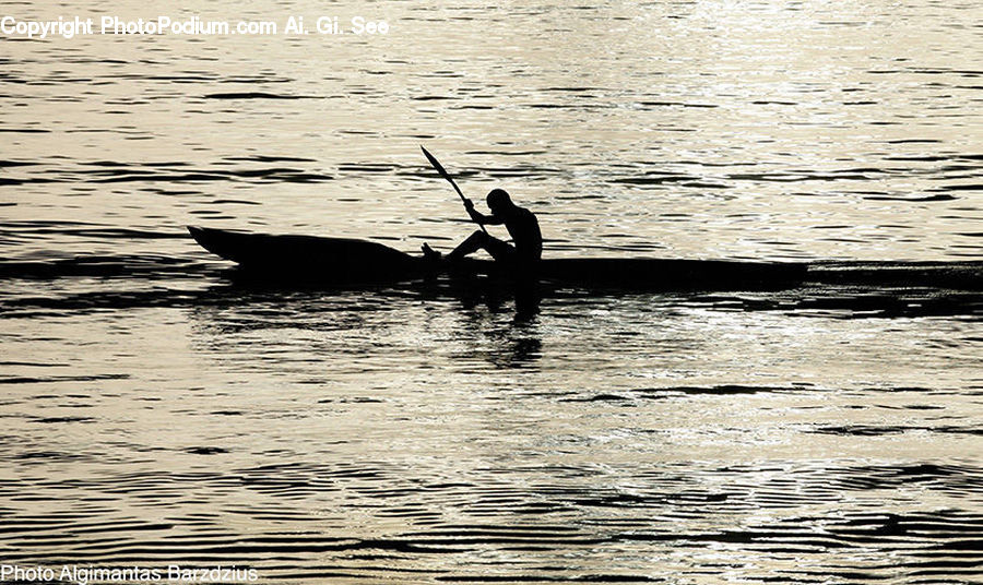 Outdoors, Ripple, Water, Silhouette, Fishing, Boat, Gondola