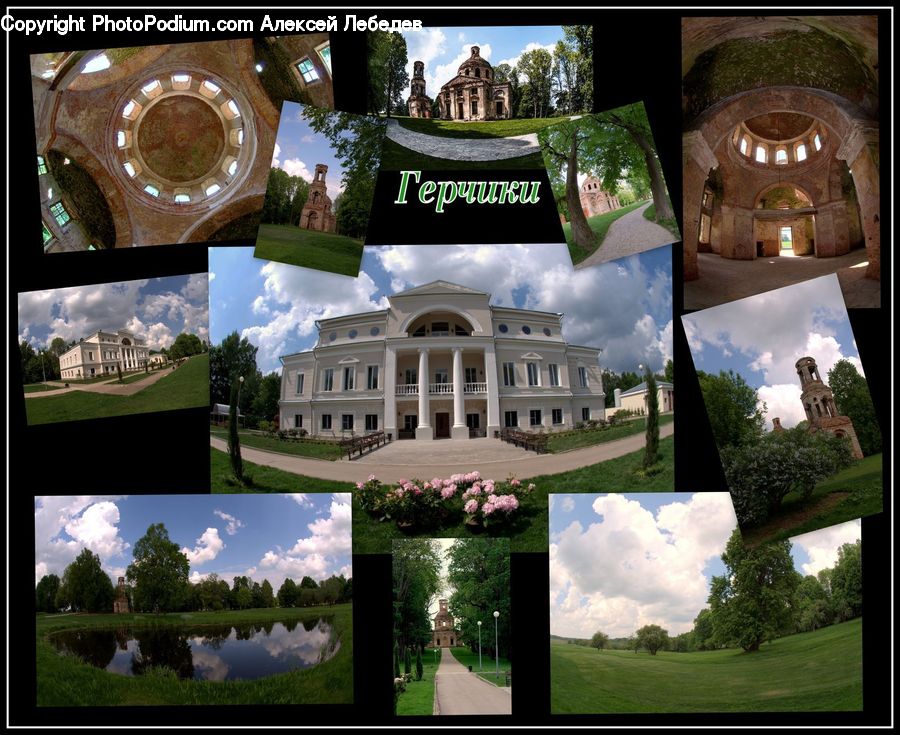Collage, Poster, Building, Housing, Villa, Arch, Architecture