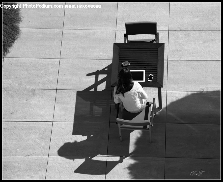 Chair, Furniture, Bench, Person, Portrait, Selfie