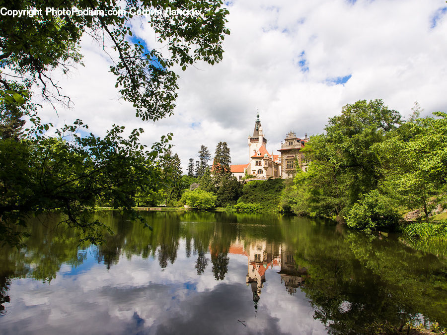 Architecture, Castle, Fort, Outdoors, Pond, Water, Park