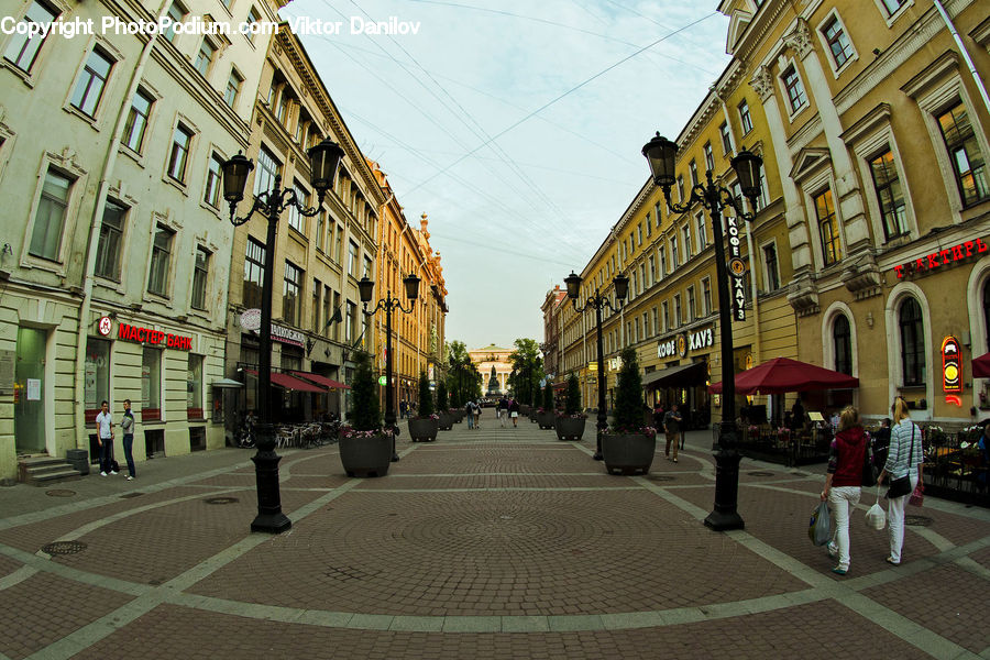 Road, Street, Town, Intersection, Building, Architecture, Downtown