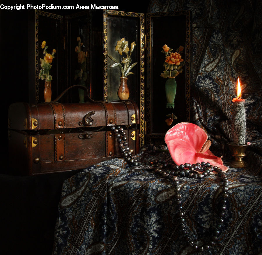 Plant, Potted Plant, Candle, Fireplace, Hearth, Fire, Anthurium