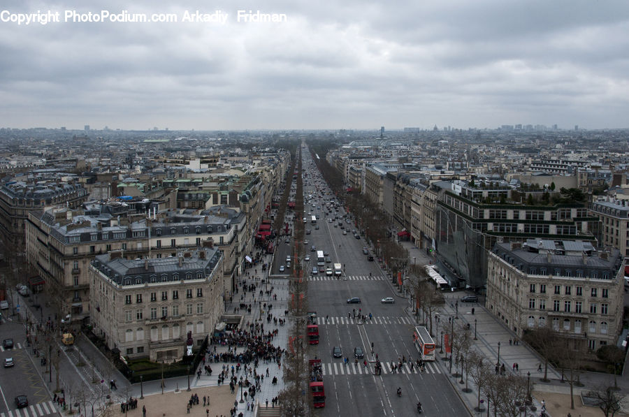 Intersection, Road, City, Downtown, Aerial View, Urban, Metropolis