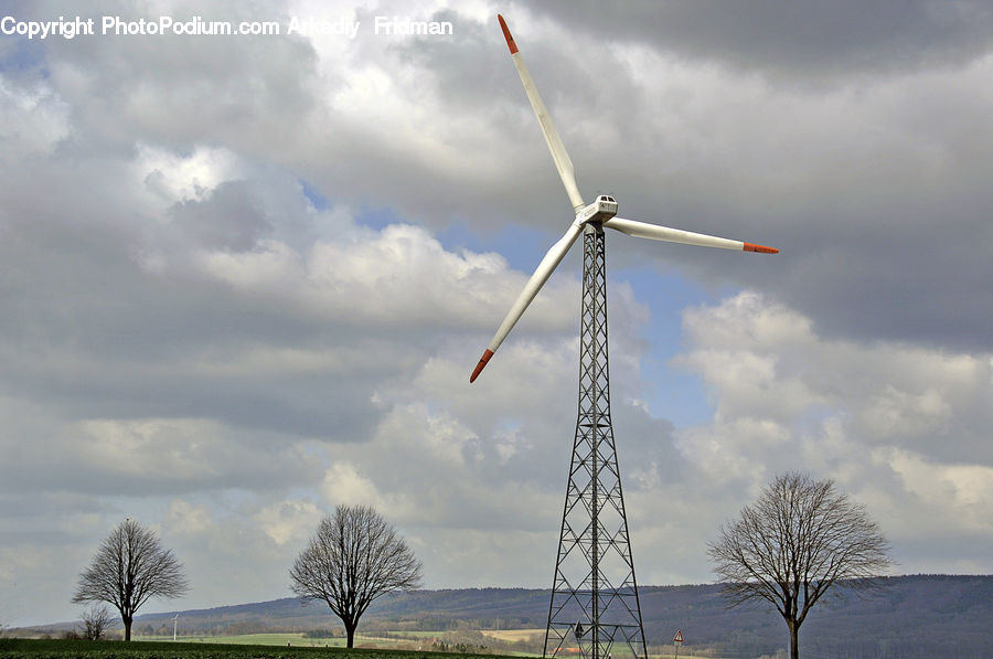 Engine, Machine, Motor, Turbine, Wind Turbine, Plant, Tree