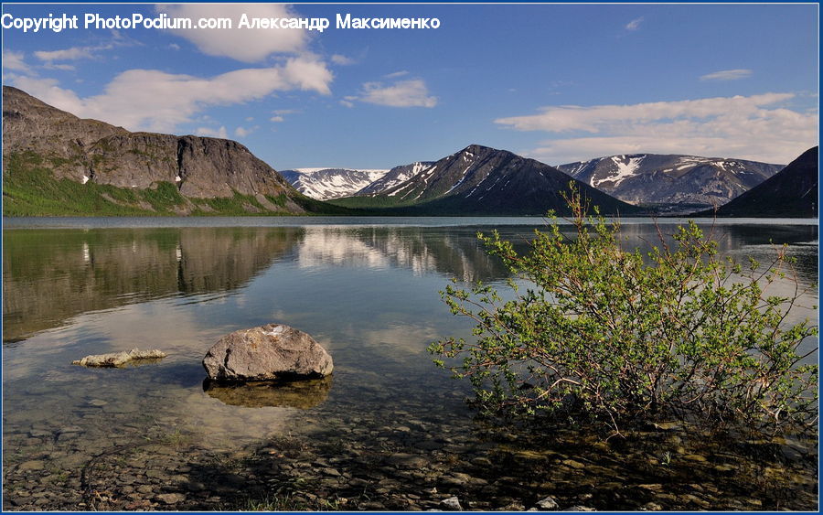 Lake, Outdoors, Water, Mountain, Basin, Rock, Conifer