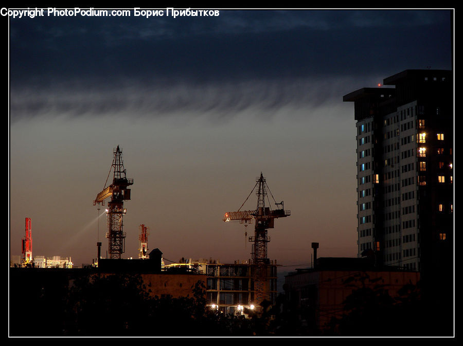 Constriction Crane, Building, Housing, City, High Rise, Apartment Building, Construction