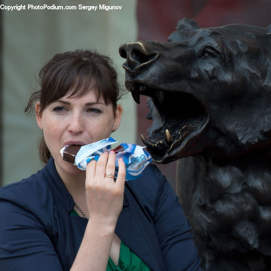 People, Person, Human, Art, Gargoyle, Statue, Eating