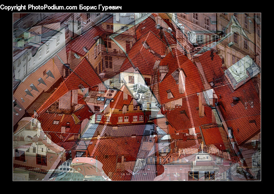 Brick, Art, Modern Art, Collage, Poster, Roof, City