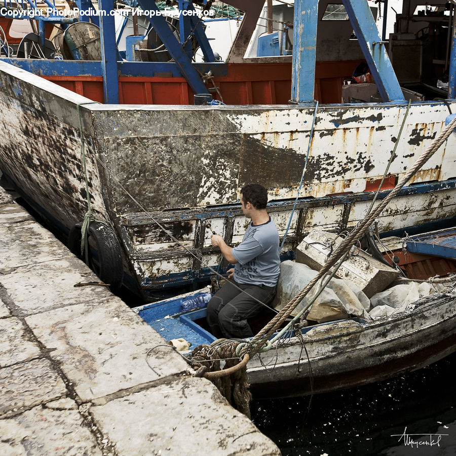 People, Person, Human, Boat, Watercraft, Dinghy, Rubble