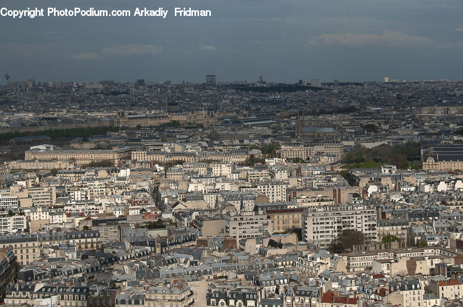 Aerial View, Building, Downtown, Town, City, Neighborhood, Metropolis